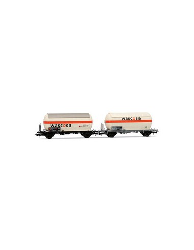 RIVAROSSI SBB, SET OF 2 GAS BOILER CARS WITH ROOF, IN "WASCOSA" CREAM COLOR PAINT