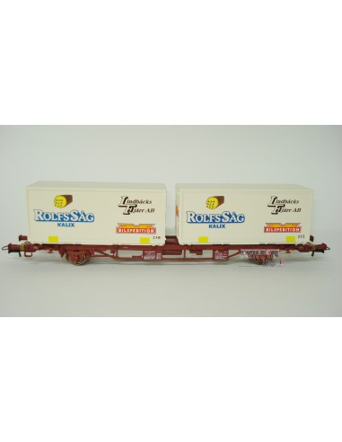 NMJ FLATFORM CAR WITH 2 CONTAINERS "BILSPEDITION ROLFS SAG"