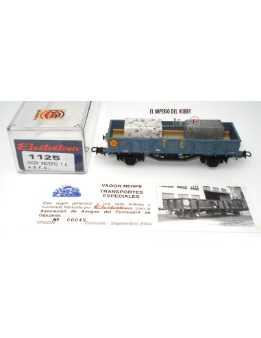 ELECTROTREN OPEN WAGON "T.E" WITH LOAD OF 2 A.A.F.G. GRANITE BLOCKS