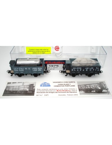 ELECTROTREN SET OF 2 X CARRIAGES WITH SHELTER "CASA ELÍAS - CEMENTOS PORTLAND" A.A.F.G.