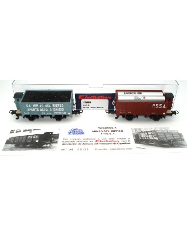 ELECTROTREN SET OF 2 OPEN WAGONS "MINAS DEL BIERZO-P.S.S.A." A.A.F.G.