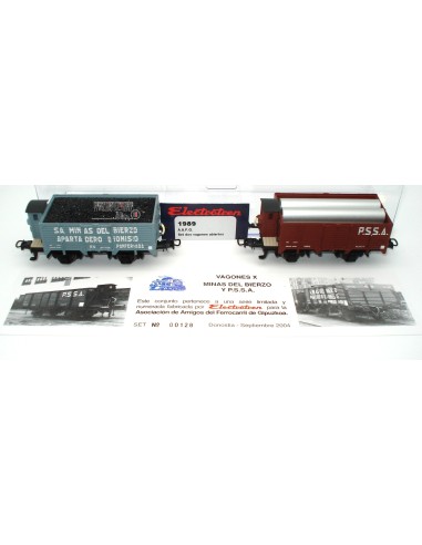 ELECTROTREN SET AUS 2 OFFENEN WAGEN „MINAS DEL BIERZO-P.S.S.A.“ A.A.F.G.