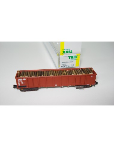 MINITRIX CARGO WAGON WITH WOODEN LOGS